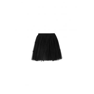 Fusta fete -  evazata - elastica - neagra - poliester