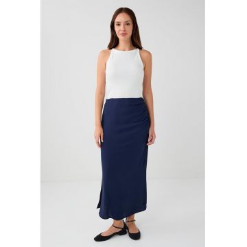 Fusta maxi dreapta cu slit lateral