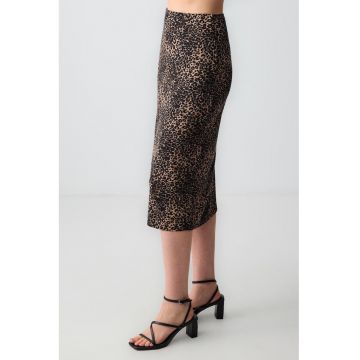Fusta midi cu animal print