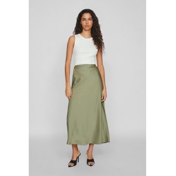 Fusta midi cu aspect de satin