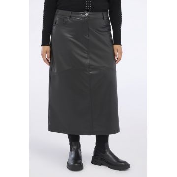 Fusta midi de piele ecologica