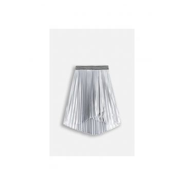 Fusta midi plisata cu talie elastica