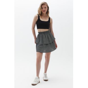 Fusta mini cu model si croiala stratificata