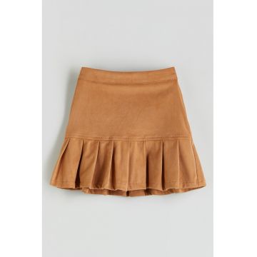 Fusta mini plisata cu talie elastica