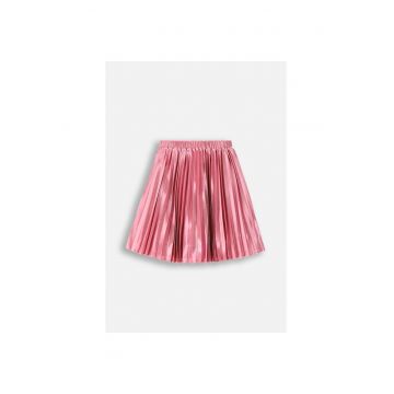 Fusta  plisata - elastica - texturata - poliester - roz