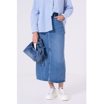 Rochie midi din denim din lyocell