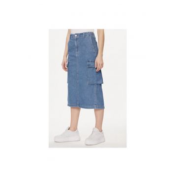 Fusta dama -  303866259 - Bumbac - Albastru