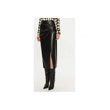 Fusta dama -  304362316 - Piele ecologica - Negru