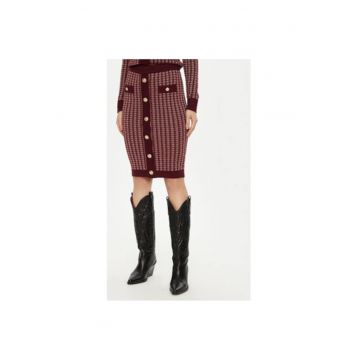 Fusta dama -  304449130 - Viscoza/Poliester/Lurex - Rosu