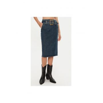 Fusta dama -  304759826 - Bumbac - Albastru