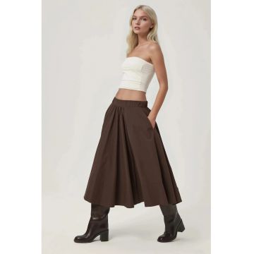 Fusta dama -  Fusta Maxi A-Form Fit - maro - material textil