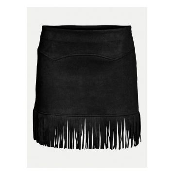 Fusta dama -  piele ecologica - negru