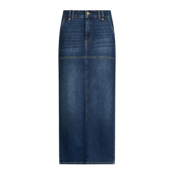 Fusta de denim cu slit lateral