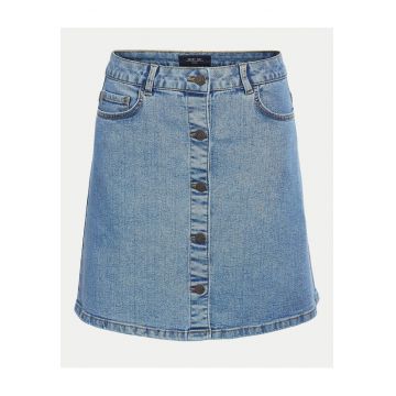 Fusta  denim albastru deschis - bumbac - poliester - viscoza