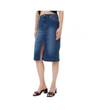 Fusta  denim albastru inchis - bumbac - elastan
