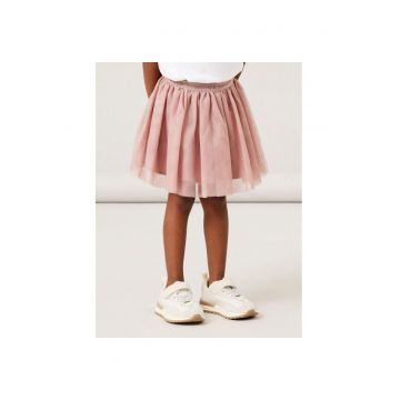 Fusta fete -  poliester reciclat - roz -