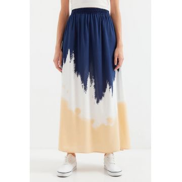 Fusta maxi  cu talie elastica - model gradient - multicolor - viscoza