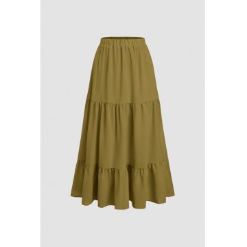 Fusta maxi dama  poliester/elastan - verde