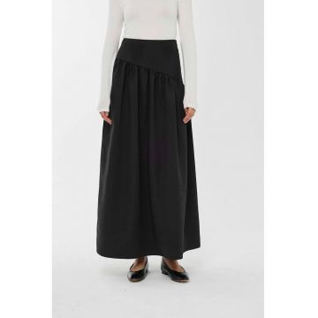 Fusta maxi dama -  poliester - negru -