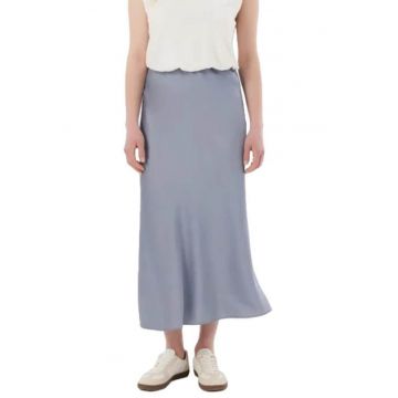 Fusta maxi dama -  satin - talie inalta - gri