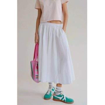 Fusta maxi dama  textil - alb