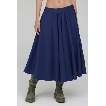 Fusta maxi dama -  textil - bleumarin