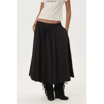 Fusta maxi dama -  textil - negru