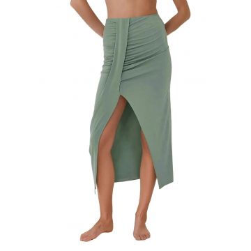 Fusta maxi mulata dama  bumbac - verde