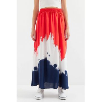 Fusta maxi  talie elastica - model gradient - multicolor - viscoza