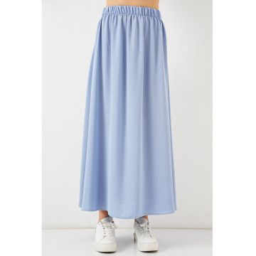 Fusta maxi texturata  albastra - poliester-elastan