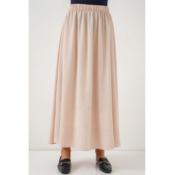 Fusta maxi texturata  bej - poliester-elastan