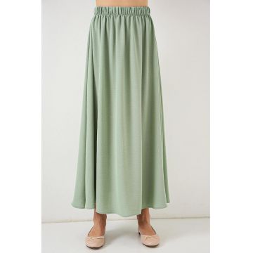Fusta maxi texturata  verde deschis - poliester-elastan