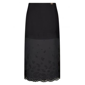 Fusta midi cu broderie