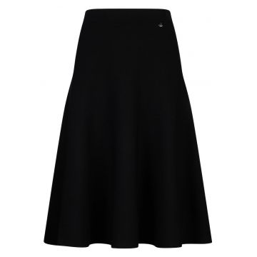 Fusta midi evazata din tricot