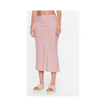 Fusta midi -  mov-portocaliu - material sintetic - Fusta midi -  mov-portocaliu - material sintetic -