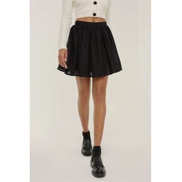 Fusta mini cu volane dama -  bumbac - negru