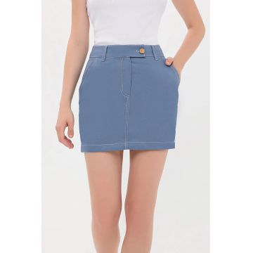 Fusta mini dama  bumbac - albastru