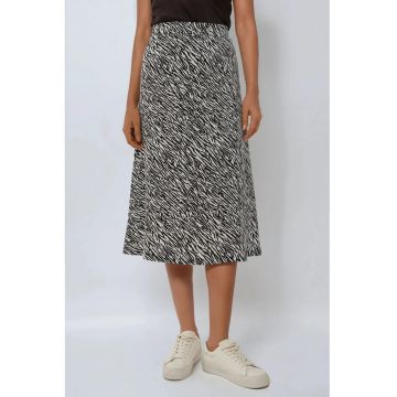 Fusta mini dama  bumbac - imprimeu zebra - alb/negru