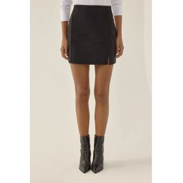 Fusta mini dama  bumbac/poliester/acril - negru -