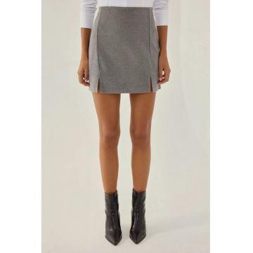 Fusta mini dama  lurex/poliester/acril - gri