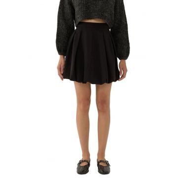 Fusta mini dama  poliester/elastan - tip balon - negru
