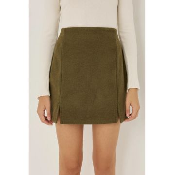 Fusta mini dama  poliester/lurex/acril - verde