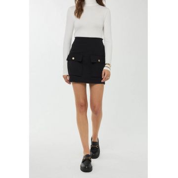 Fusta mini dama  poliester/poliuretan/PVC - negru