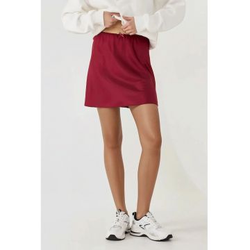 Fusta mini dama  satin - rosu