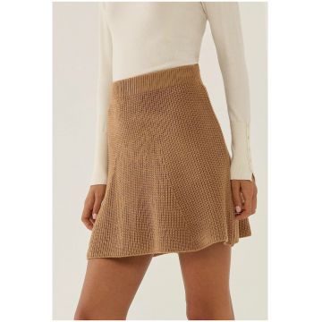 Fusta mini dama -  tricot - maro