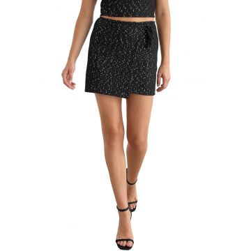 Fusta mini dama  tricot - negru