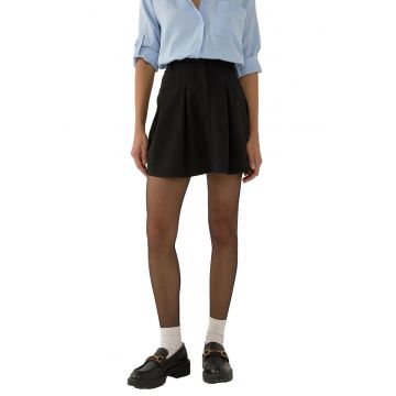Fusta mini plisata dama -  poliester/elastan - negru