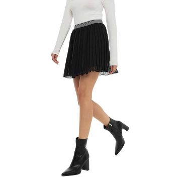 Fusta mini plisata dama  poliester - negru
