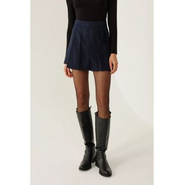 Fusta pantalon plisata dama  poliester - albastru -