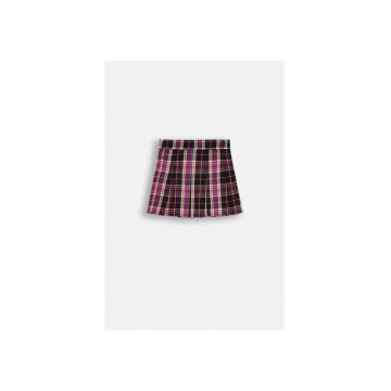 Fusta plisata  model in carouri - multicolor - poliester - pentru fete